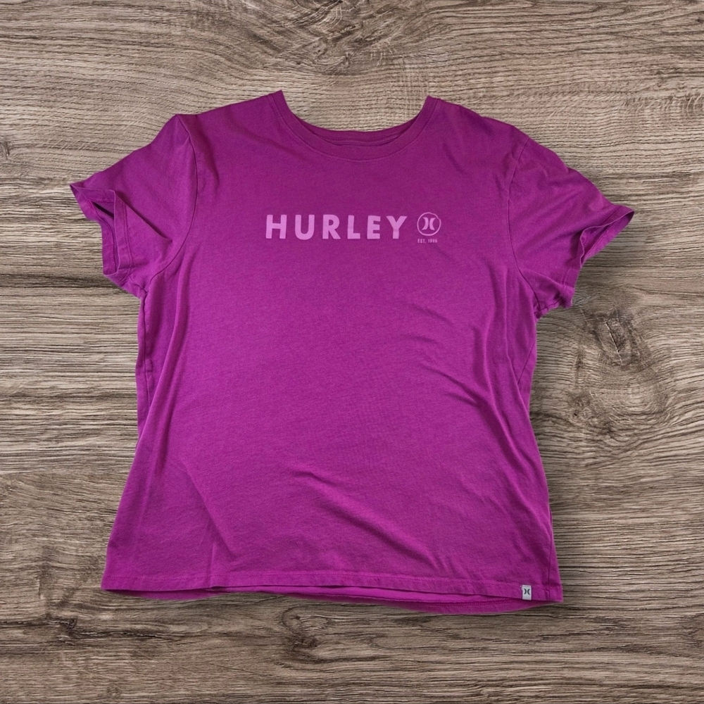 ⭐️Hurley Pink Short Sleeve Tee With Alogo Size XL